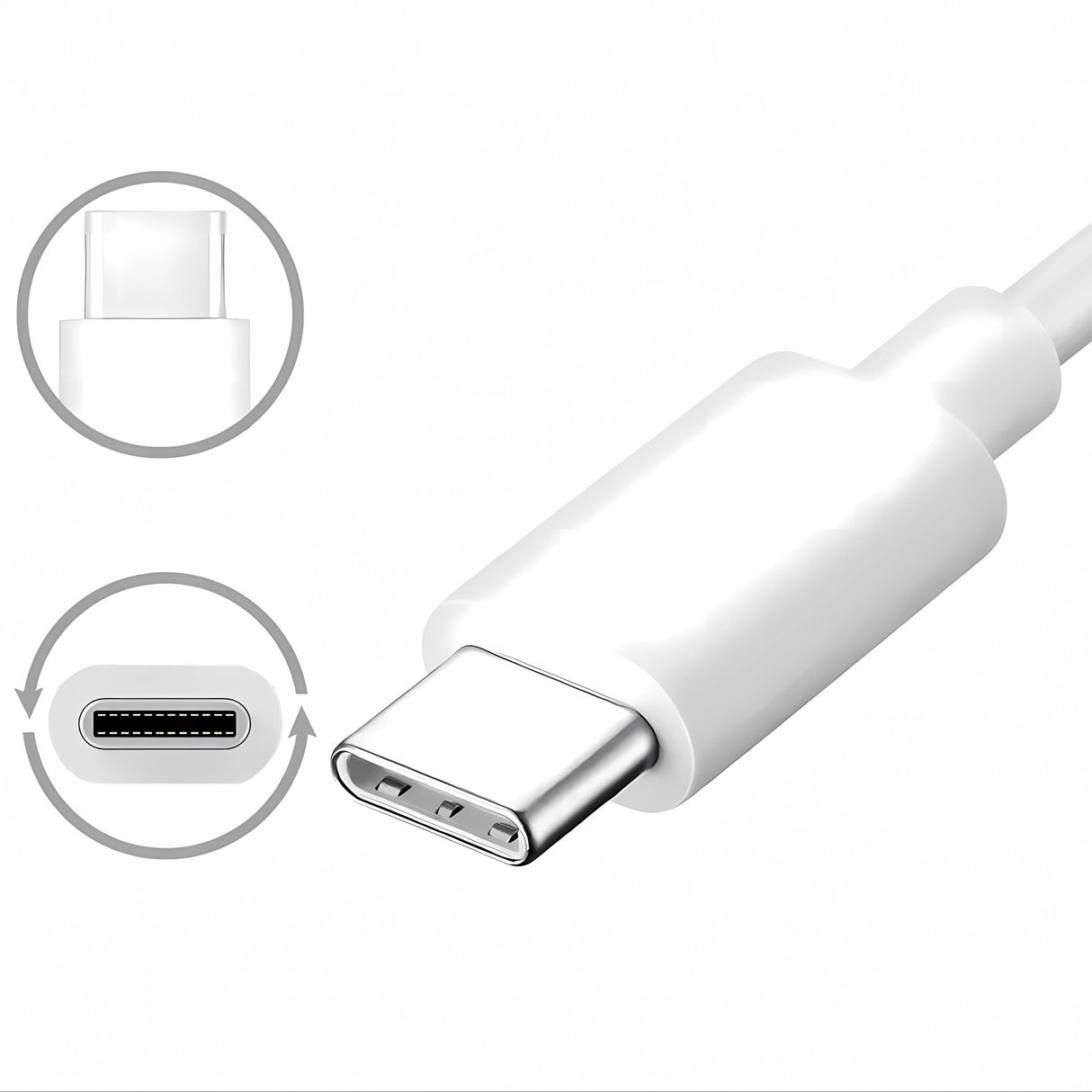 Bervolo® USB-C to USB-C Charging Cable, PD 60W, Fast Charging for Any USB-C Laptop, Phone, or Tablet, 1 M, White