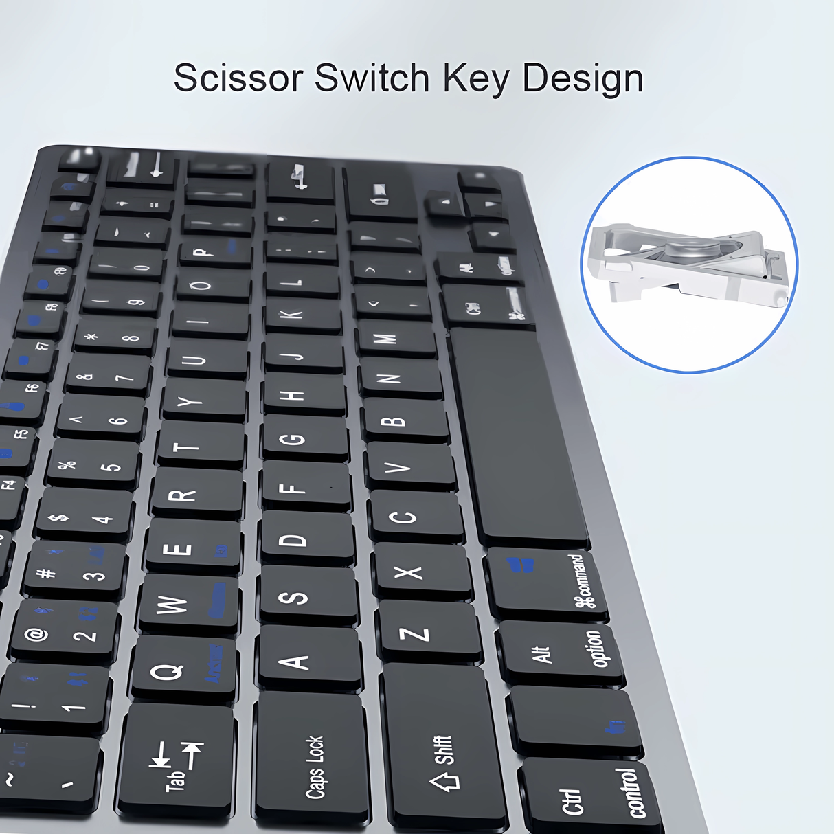 Set Tastatură Slim & Mouse Wireless Bervolo® Essential, Triplă Conectivitate, Reîncărcabile Type-C, Bluetooth & USB, Ultra-Slim, Compatibil Windows/Mac/Android/iOS, 78 Taste Silențioase, Gri Antracit