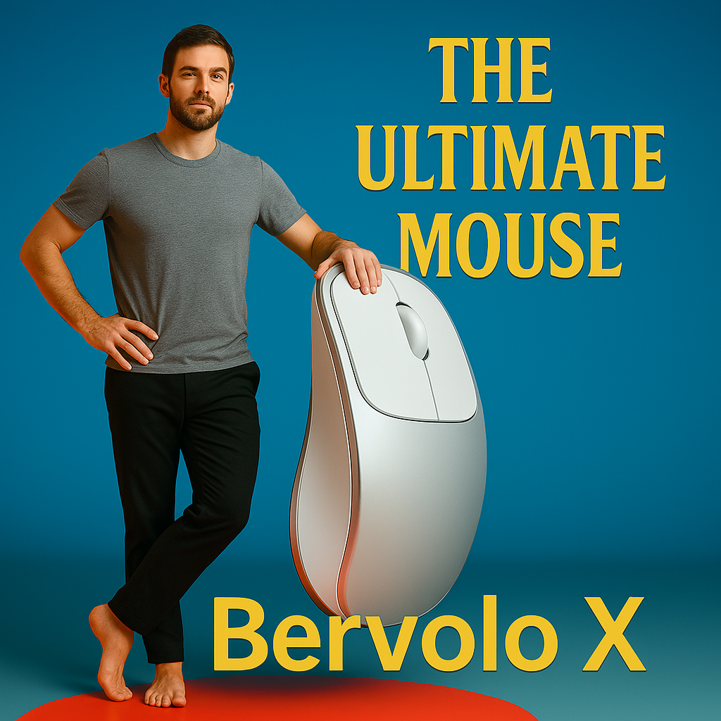Mouse Dual Wireless Bervolo® Metal X, USB si Bluetooth 5.1, Reincarcabil, Windows, Mac, Android, Baterie 600mAh, DPI Reglabil 800/1200/1600, Argintiu