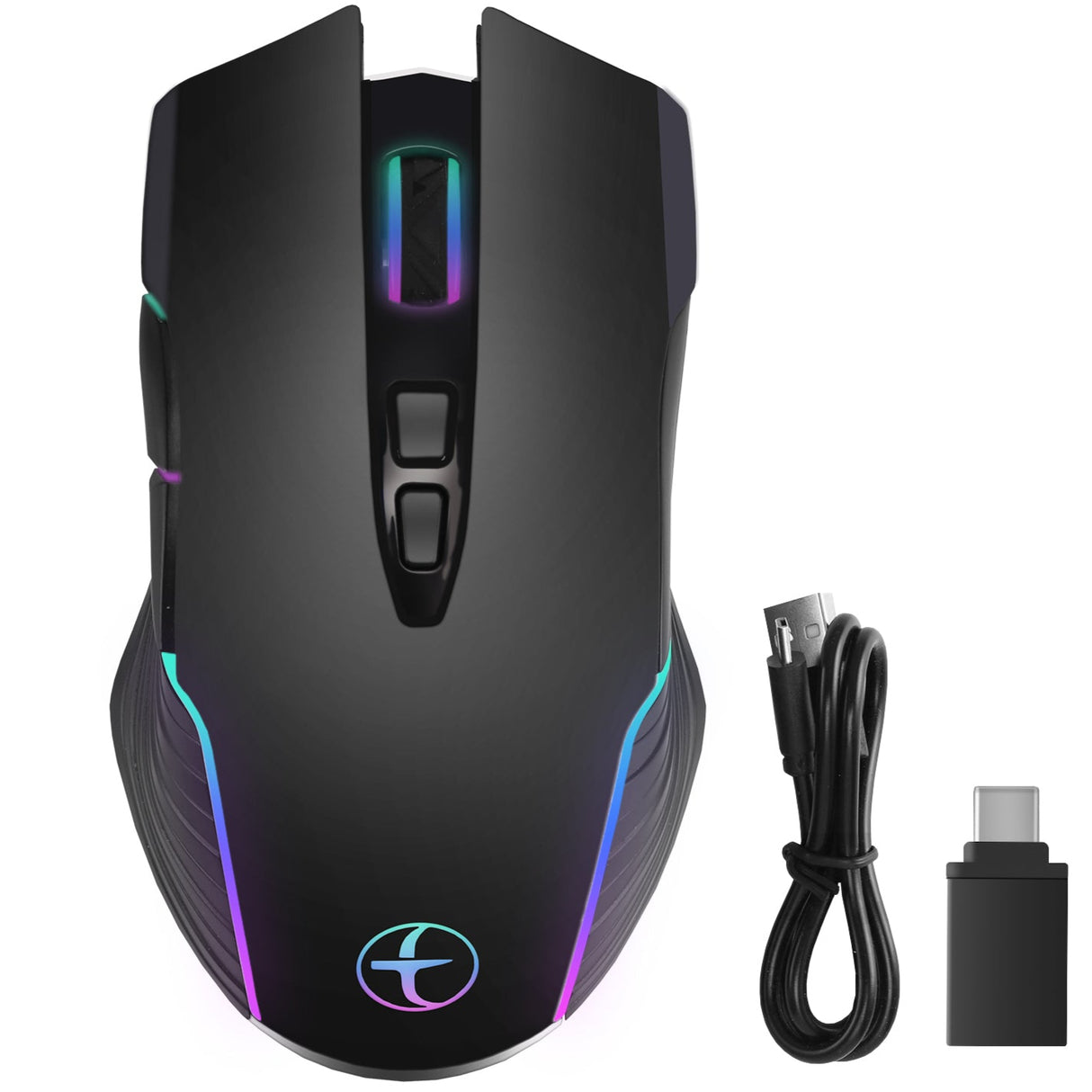 Bervolo® Office Mouse Jiggler, Simulates Cursor Movement, Undetectable, RGB, Plug & Play, Black