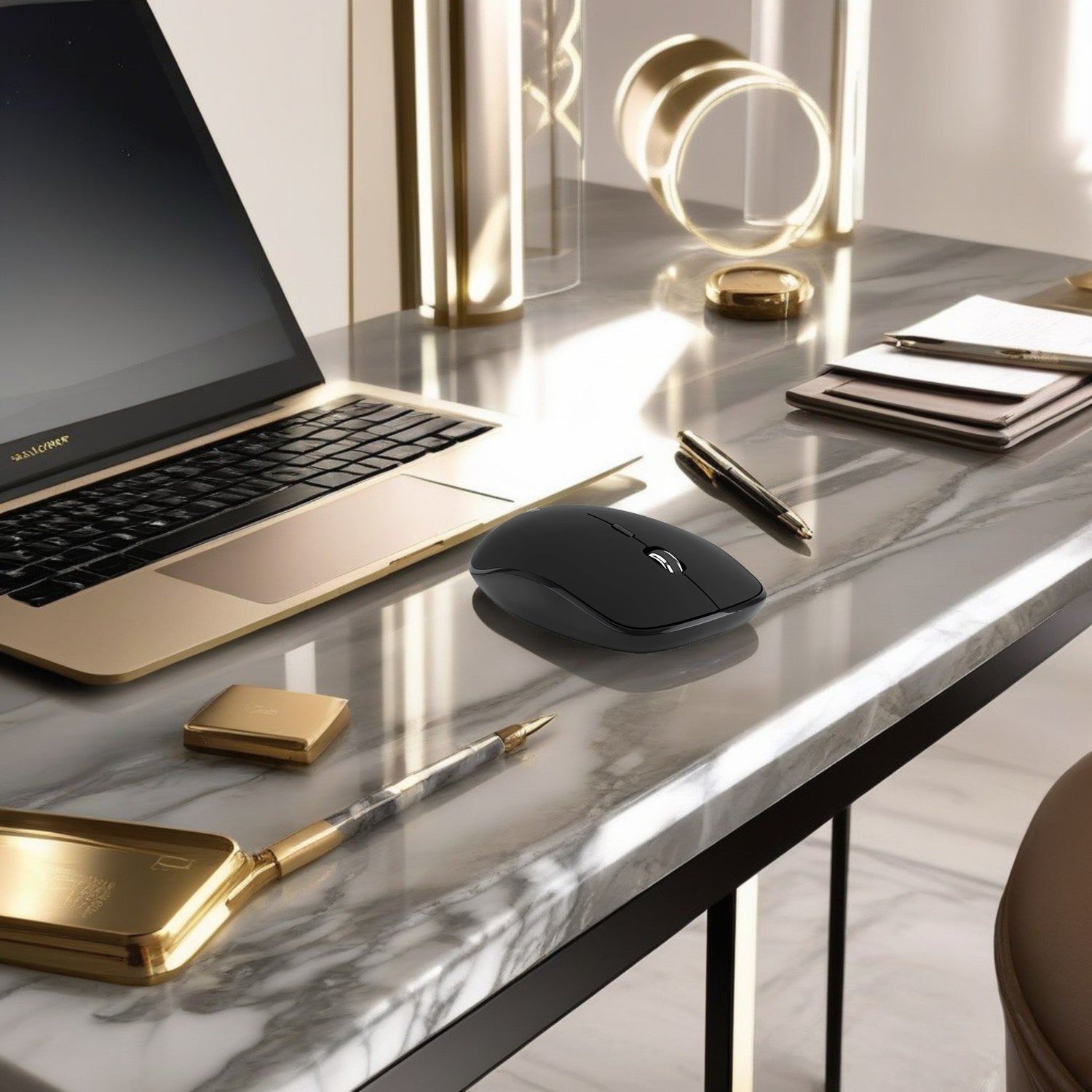  Set Universal Combo Tastatură și Mouse Premium Bervolo®, Wireless 2.4G, Click Scissor Switch, Versiune US, Negru